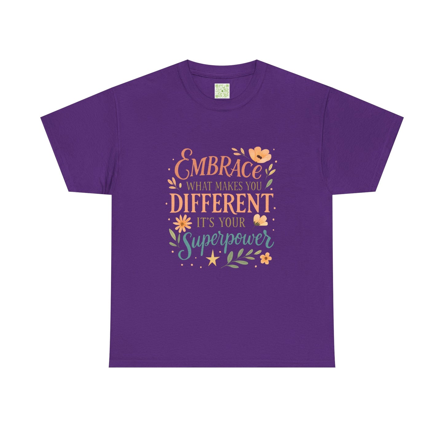 Type 4 Embrace What Makes you Different its your Superpower Tee, Unisex Cotton Shirt for Self-Expression, Gift for Kids, Unique Style Tee