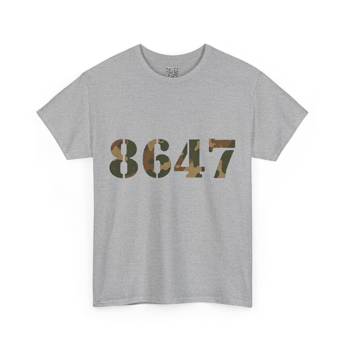 Camo 8647 Graphic Tee, 8647 Shirt, Casual Unisex Cotton, Outdoor Adventures, Streetwear, Gift for Him, Gift for Her, 86 Number 47