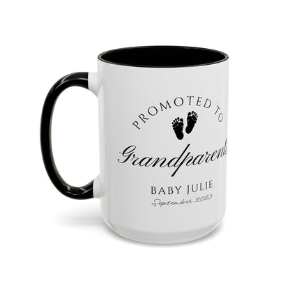 Promoted to Grandparents Mug, Pregnancy Announcement Coffee Cup, Baby Reveal Gift, New Grandparent Mug, Personalized Baby Announcement