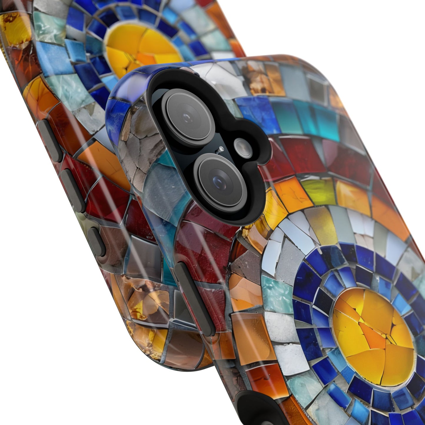 Magnetic Mosaic Phone Case, Trendy iPhone Case, Unique Design, Faux Stained Glass, Custom Phone Cover, Wireless Charging