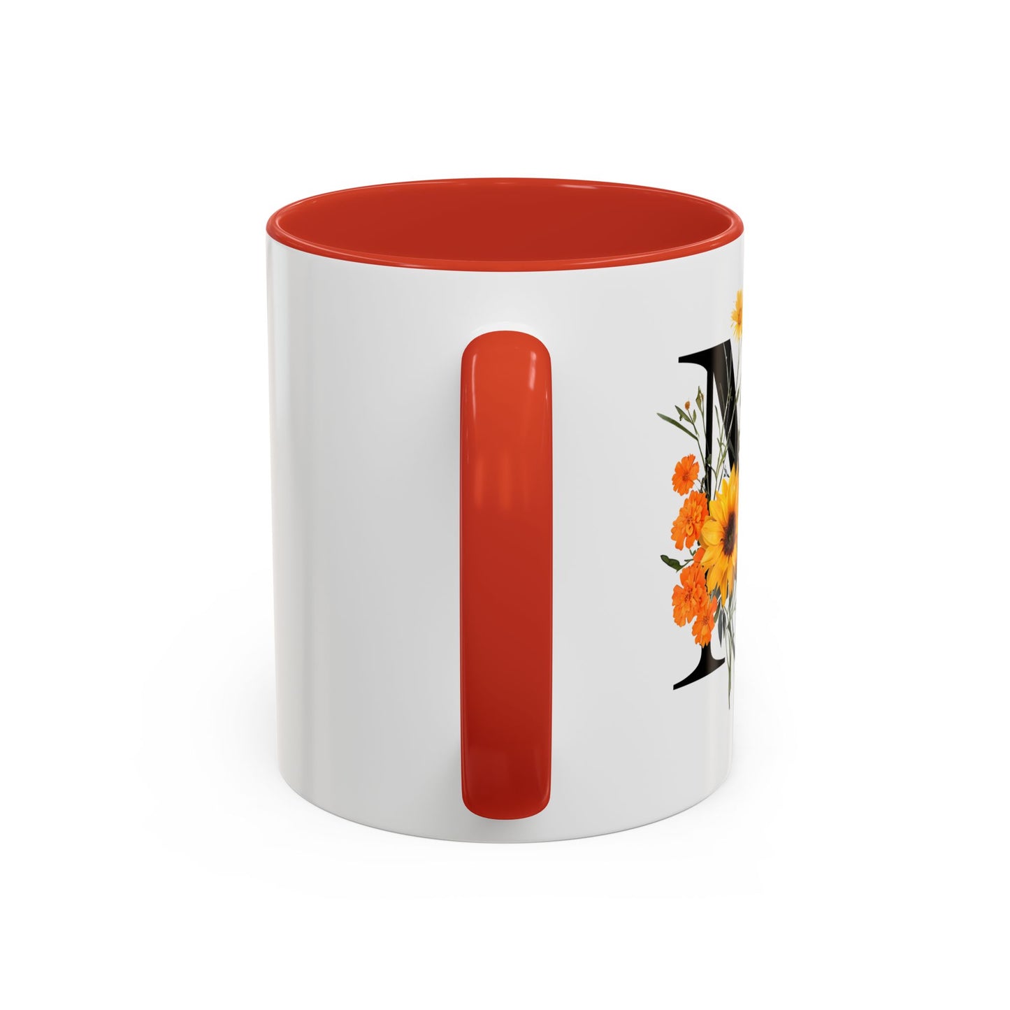 Personalized Floral Monogram - Letter M - Elegant Accent Coffee Mug – Personalized Mothers Day Gift