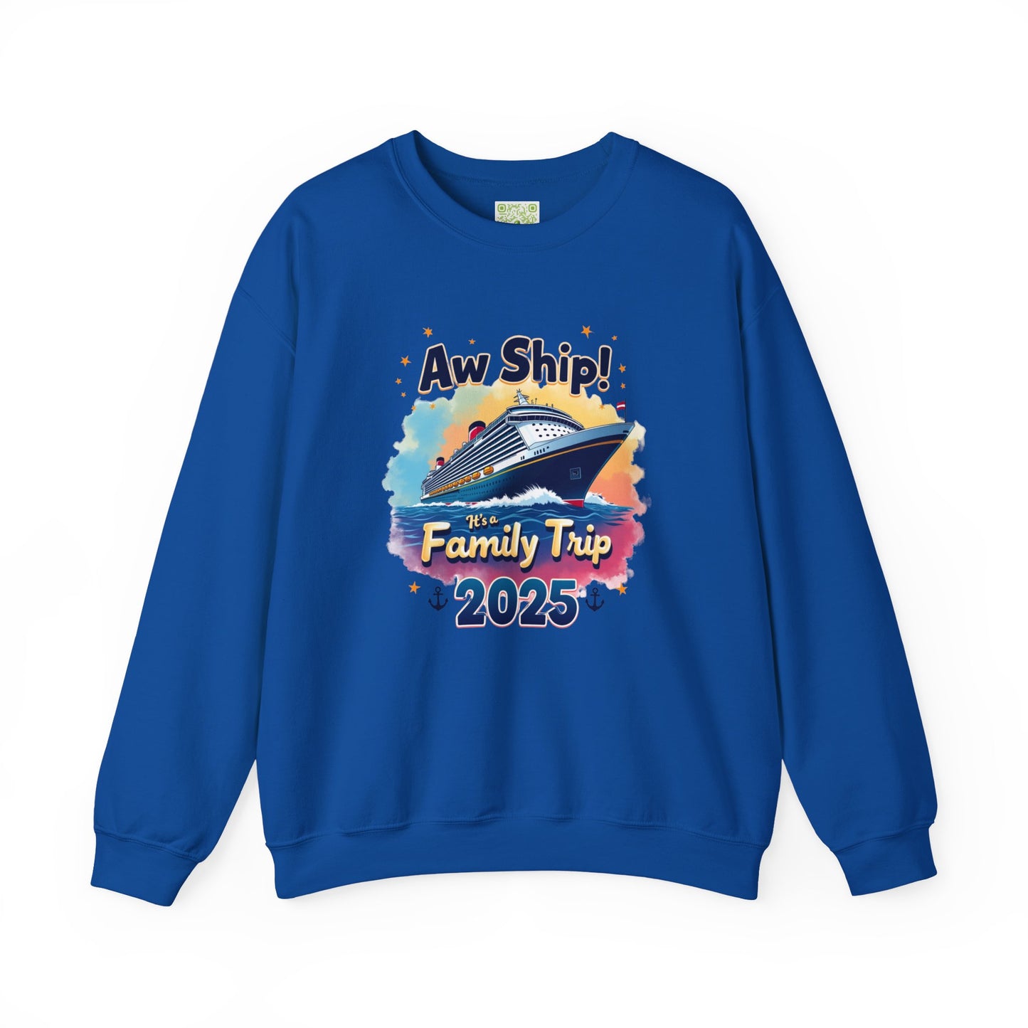 Aw Ship! Family Trip 2025 Unisex Crewneck Sweatshirt, Cruise