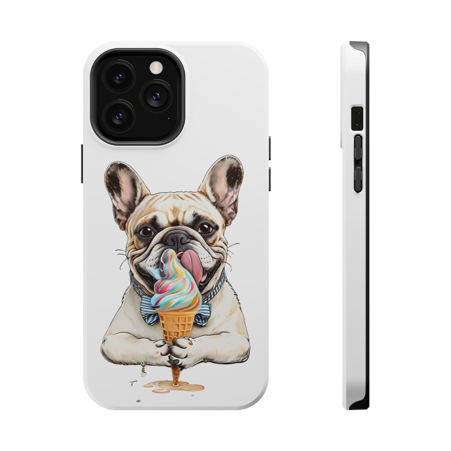 Adorable French Bulldog iPhone Case - Fun Animal Print, MagSafe Tough Cover, Perfect Pet Lover Gift