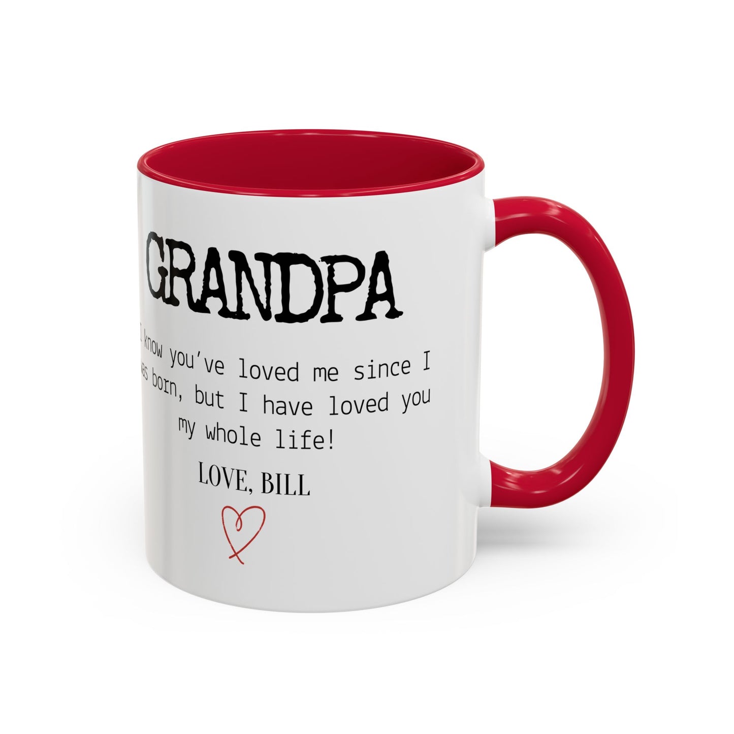 Personalized Grandpa Mug, Gift from Grandchild, Custom Message Coffee Cup, Grandpa Birthday Gift, Father’s Day Mug, Sentimental Gift for Grandpa