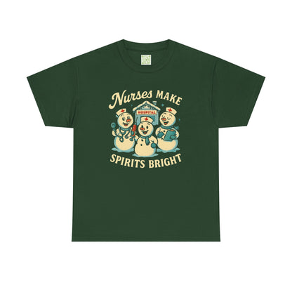 Nurses Make Spirits Bright Tee, Christmas Nurse Shirt, Nurse Holiday, Snowman Tshirt, Gift For Nurse, Nursing Christmas