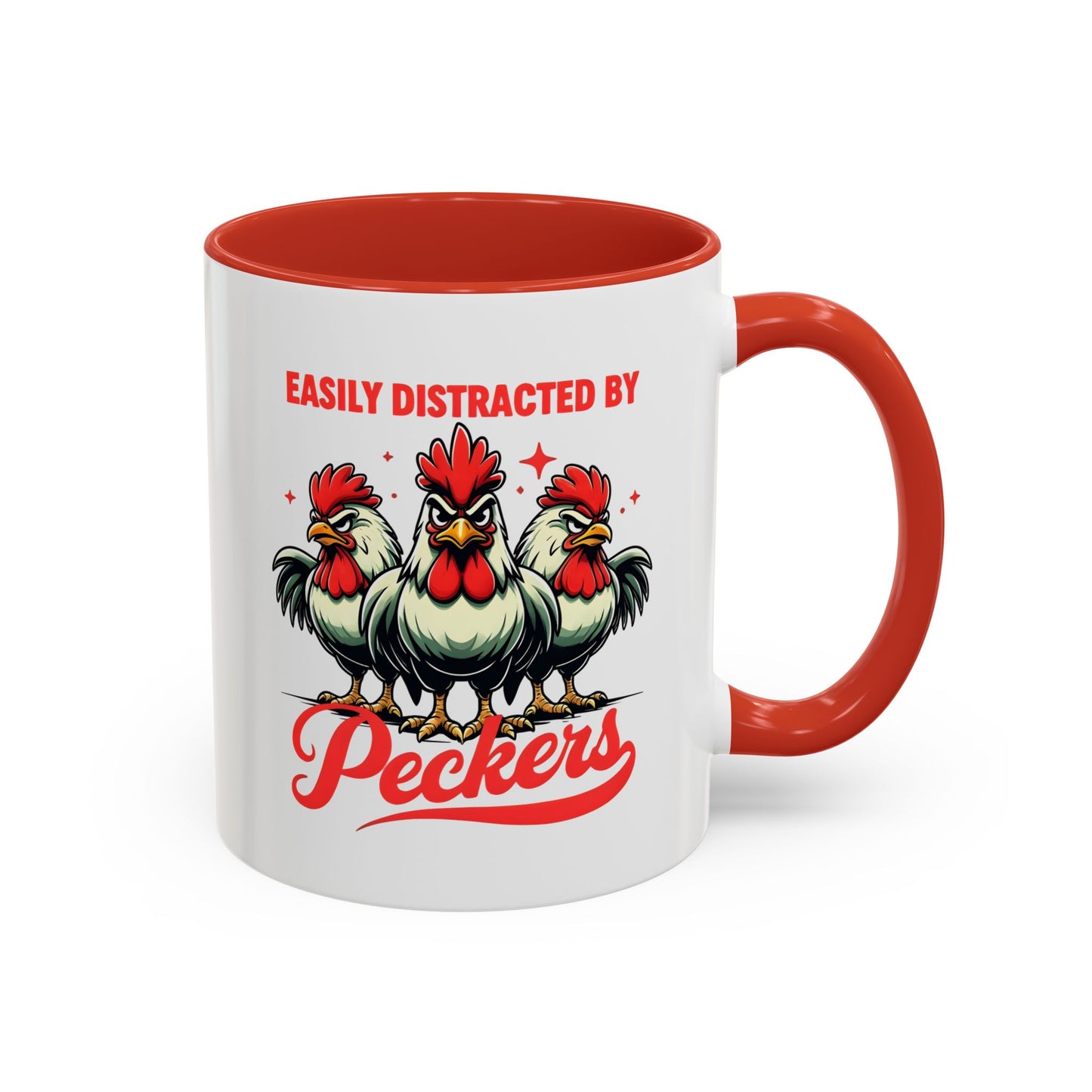 Easily Distracted by Peckers Coffee Mug, Inappropriate Gift, Naughty Valentines, Dark Humor Gift, Offensive Mug, Silly Mug