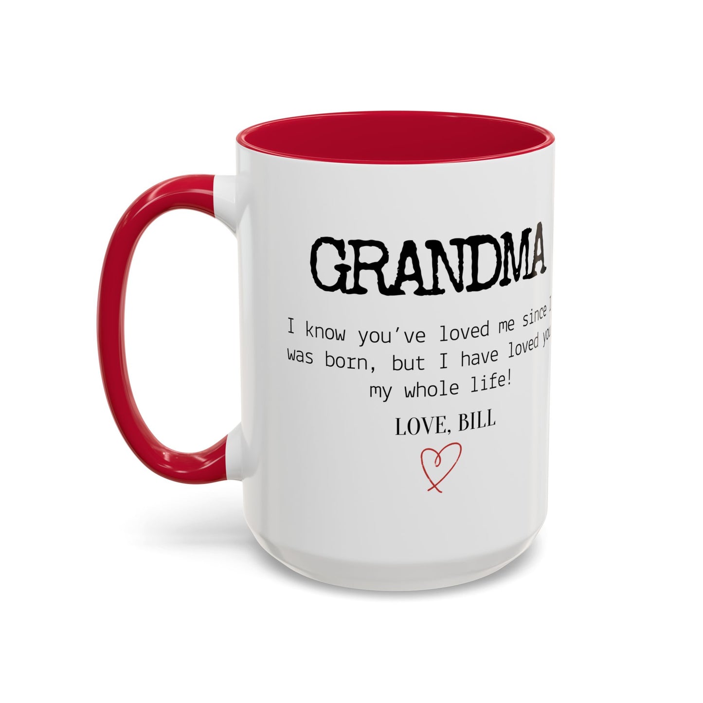 Personalized Grandma Mug, Gift from Grandchild, Custom Message Coffee Cup, Grandma Birthday Gift, Mother’s Day Mug, Sentimental Gift for Grandma