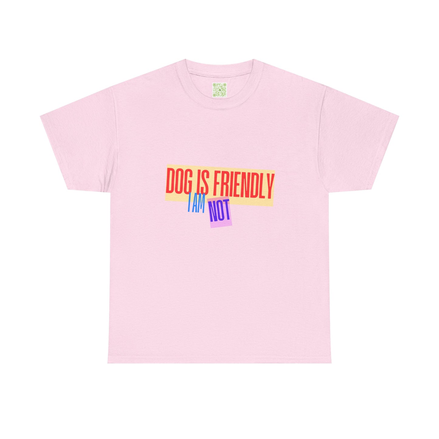 Funny Dog Lover Unisex Heavy Cotton Tee - 'Dog is Friendly, I Am Not'