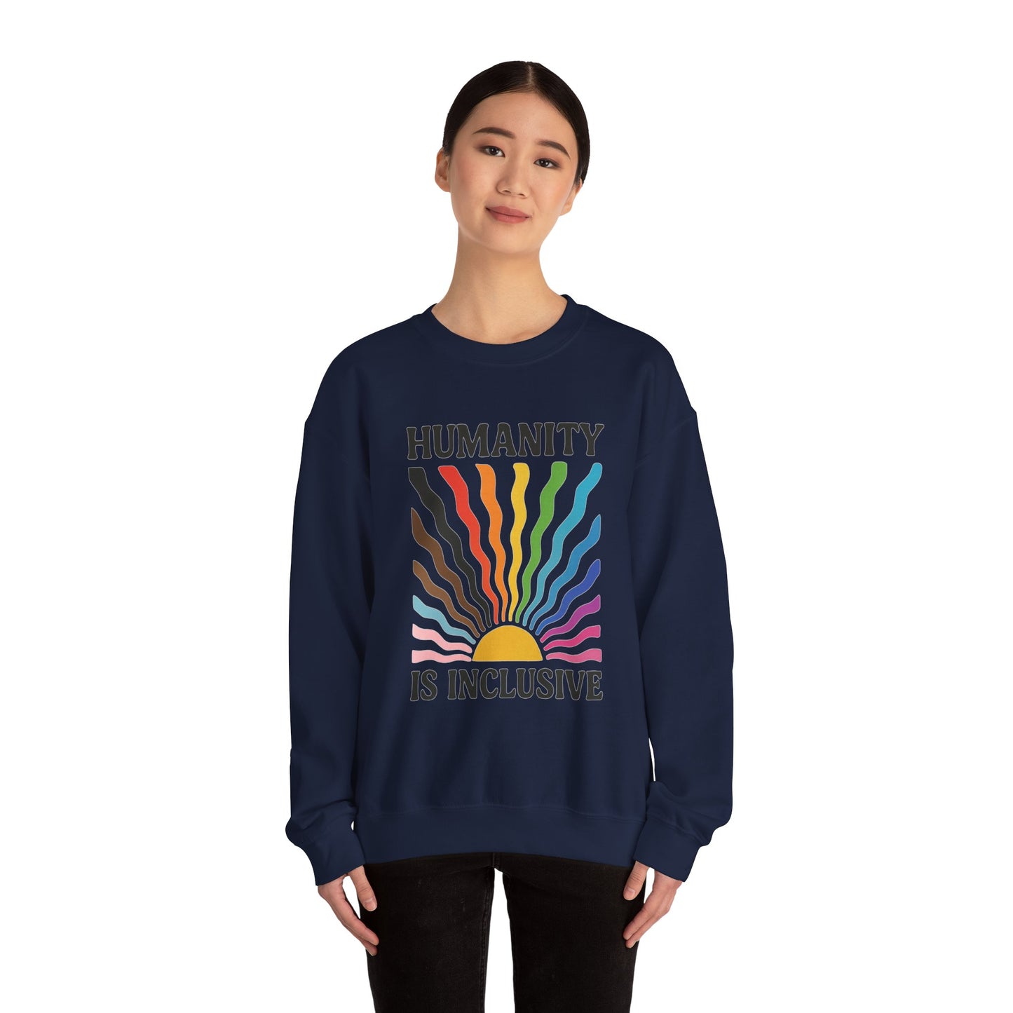 Pride Month Crewneck Sweatshirt, Humanity is Inclusive, LGBT Shirt, Lesbian Pride, Bisexual, Transgender, Equal Rights, pridemonth
