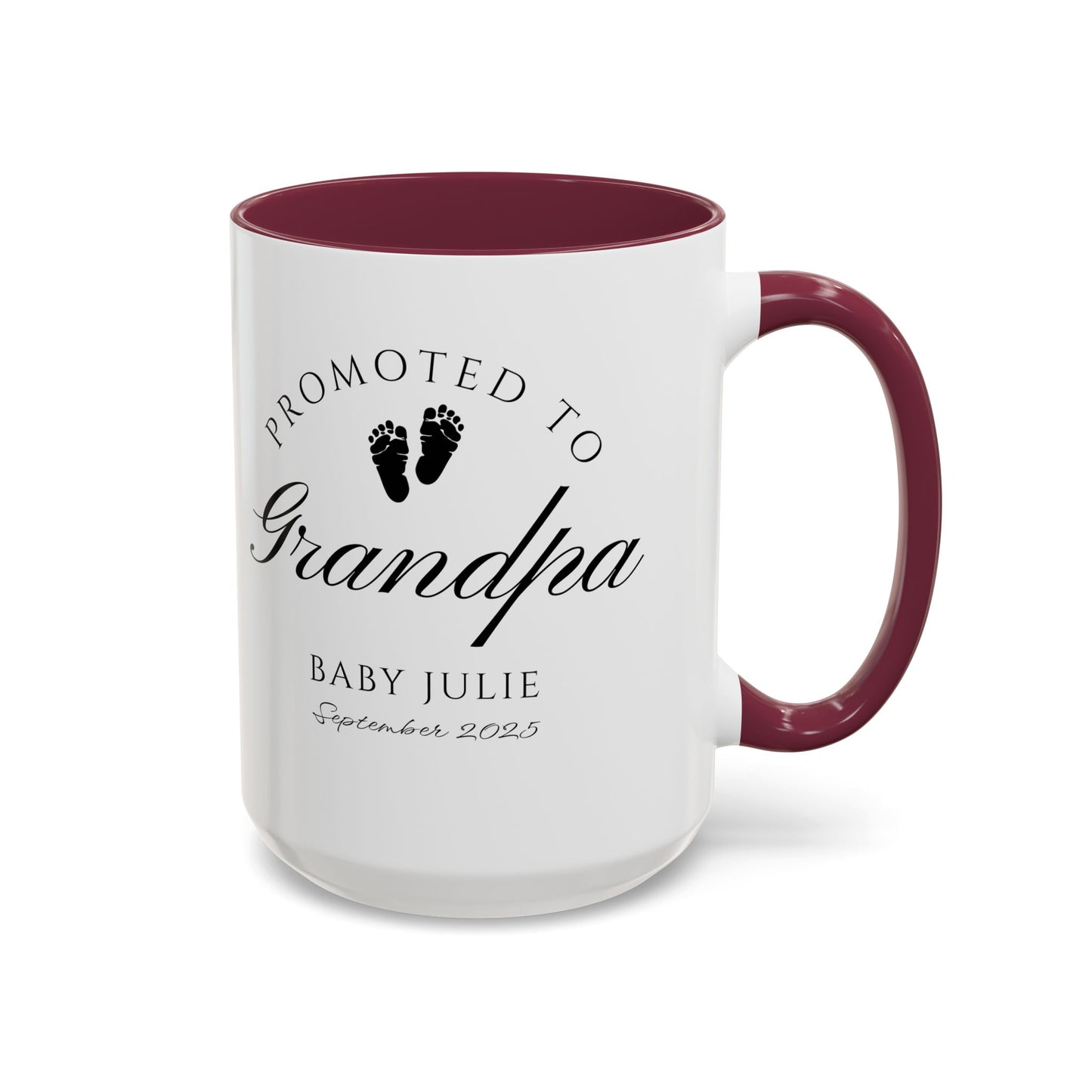 Promoted to Grandpa Mug, Personalized New Grandpa Gift 2025, Custom Baby Announcement Coffee Cup, Pregnancy Reveal for Grandfather, First Grandchild Gift