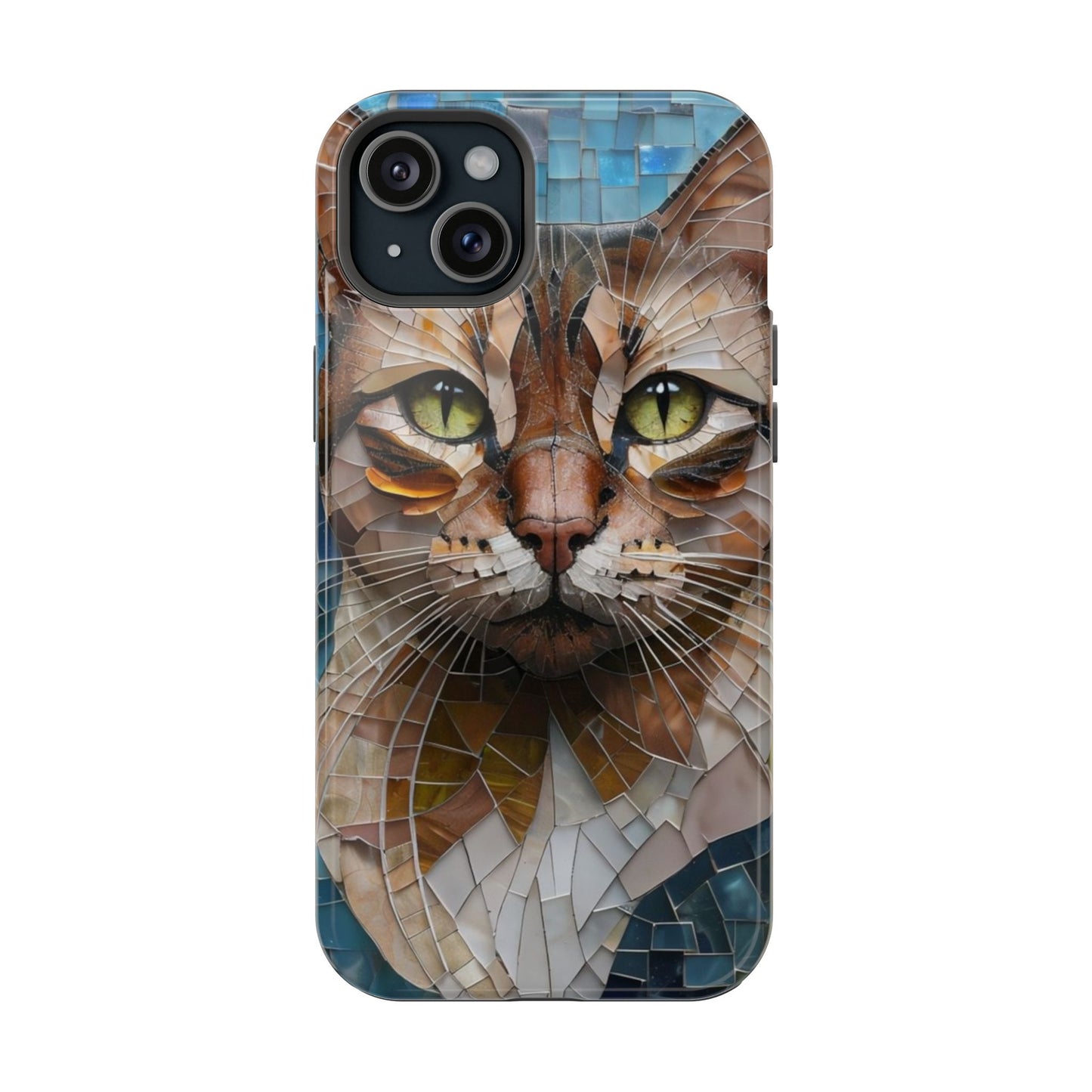Crazy Cat Lady iPhone Case, Stained Glass Cat, Mosaic Cat Face, Pet Phone Case, iPhone Cat Case, Cat Gift