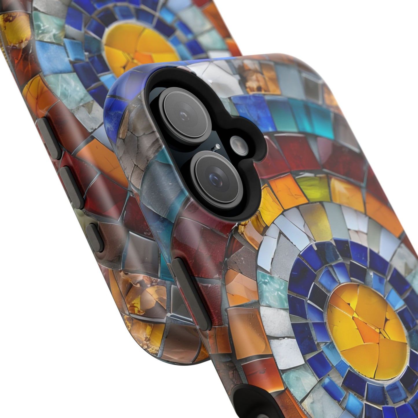 Magnetic Mosaic Phone Case, Trendy iPhone Case, Unique Design, Faux Stained Glass, Custom Phone Cover, Wireless Charging