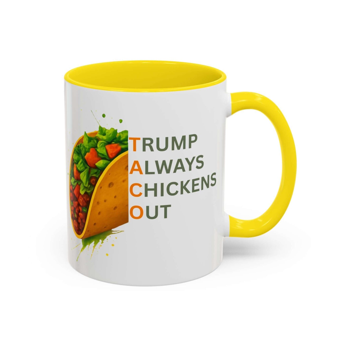 Trump Always Chickens Out TACO Mug, Subtle Anti Trump, Democrat Gift Mug, Funny Liberal Gift, Political Mug