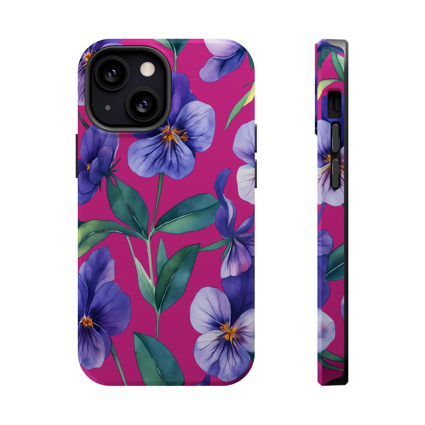 African Violet Floral Magnetic Tough Case, Summer Iphone Case, Wildflower Case, Flower Phone Cover, Stylish Phone Case