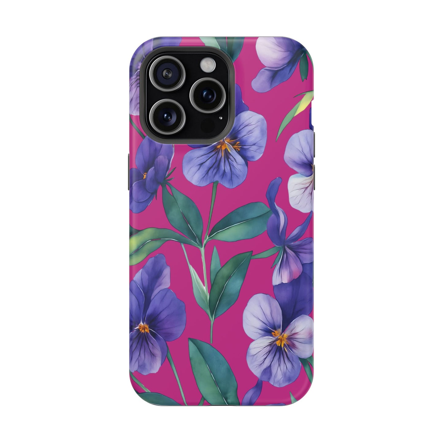 African Violet Floral Magnetic Tough Case, Summer Iphone Case, Wildflower Case, Flower Phone Cover, Stylish Phone Case