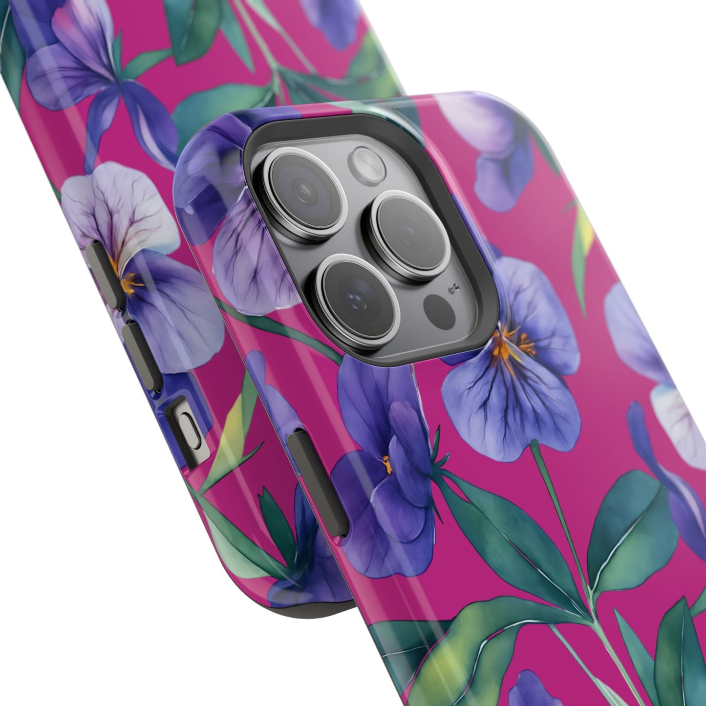 African Violet Floral Magnetic Tough Case, Summer Iphone Case, Wildflower Case, Flower Phone Cover, Stylish Phone Case