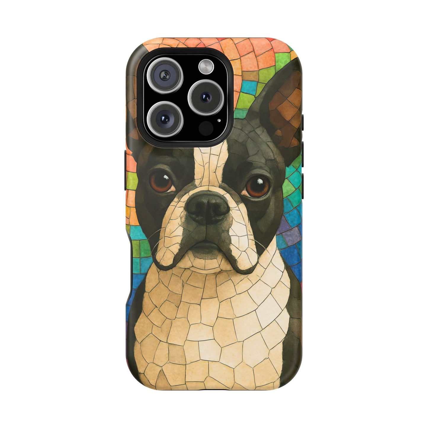 Boston Terrier Mosaic Phone Case, Boston Terrier Dog, Dog Phone Case, iPhone Dog Case, Dog Lover, Gift for Dog Lovers