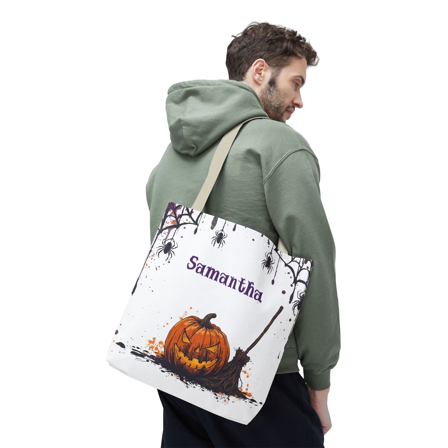 Custom Kids Halloween Trick or Treat Bag – Personalized Pumpkin Candy Tote Sack – Children’s Halloween Gift, Reusable Candy Bag