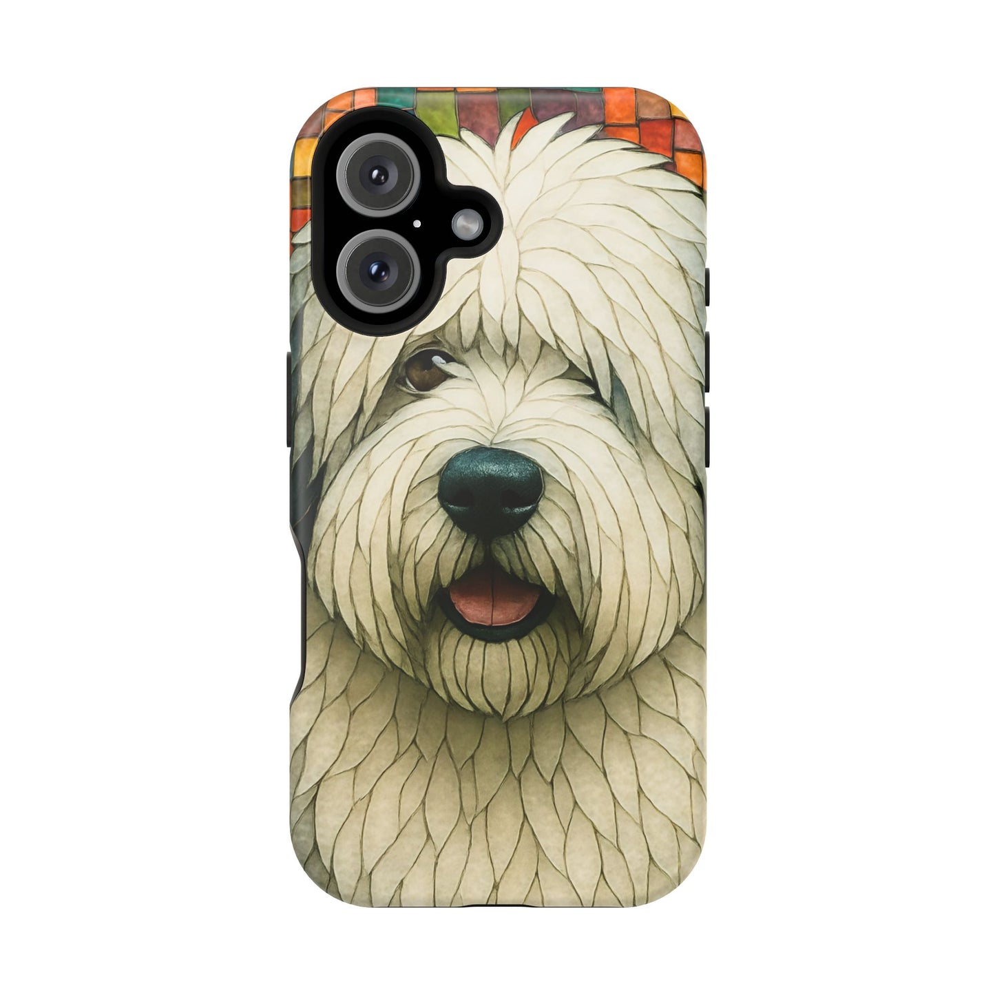 Old English Sheepdog Mosaic Phone Case, English Sheepdog iPhone Case, Dog Phone Case, Dog Lover Gift, Cute Dog Cover