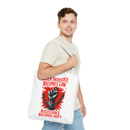 Resistance Duty Tote Bag, Political Protest Tote, Graphic Tote Bag, Subtle Anti Trump, Trendy Tote Bag, Injustice Law