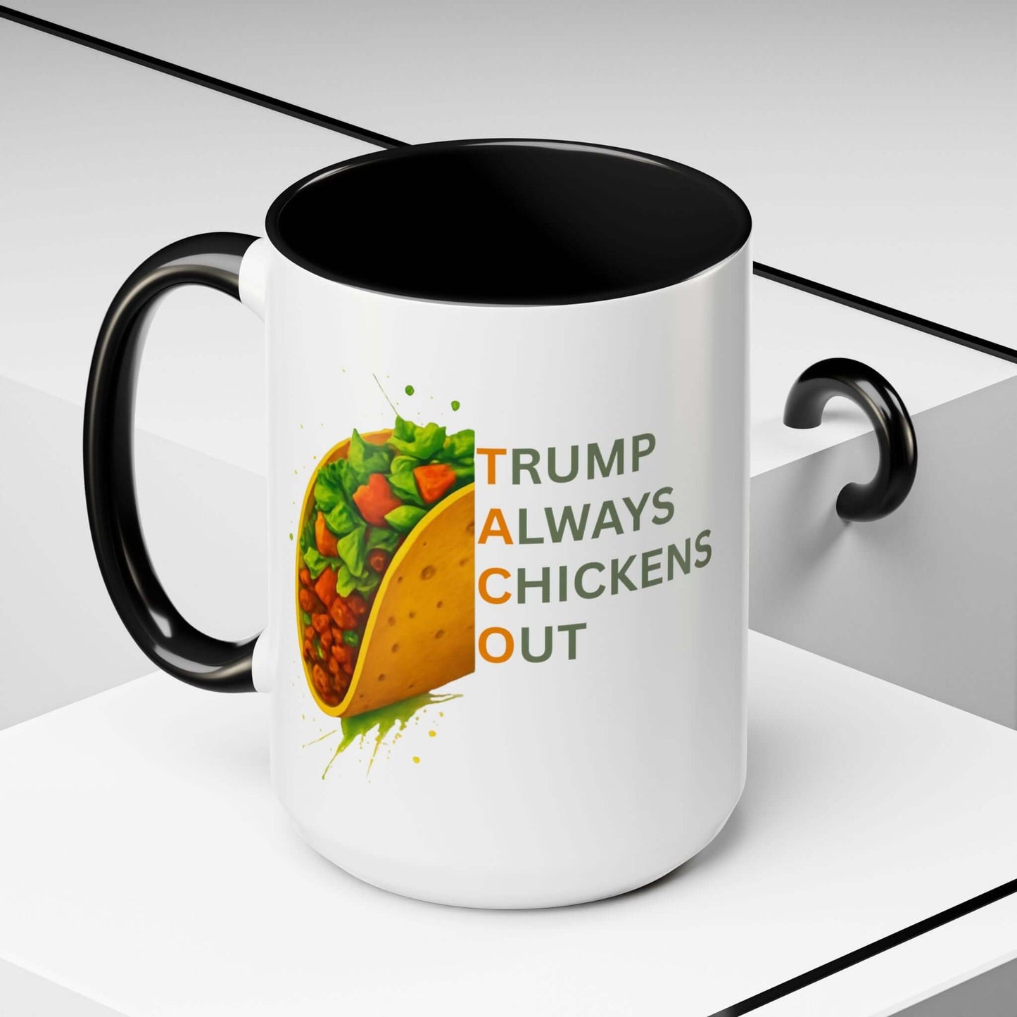 Trump Always Chickens Out TACO Mug, Subtle Anti Trump, Democrat Gift Mug, Funny Liberal Gift, Political Mug