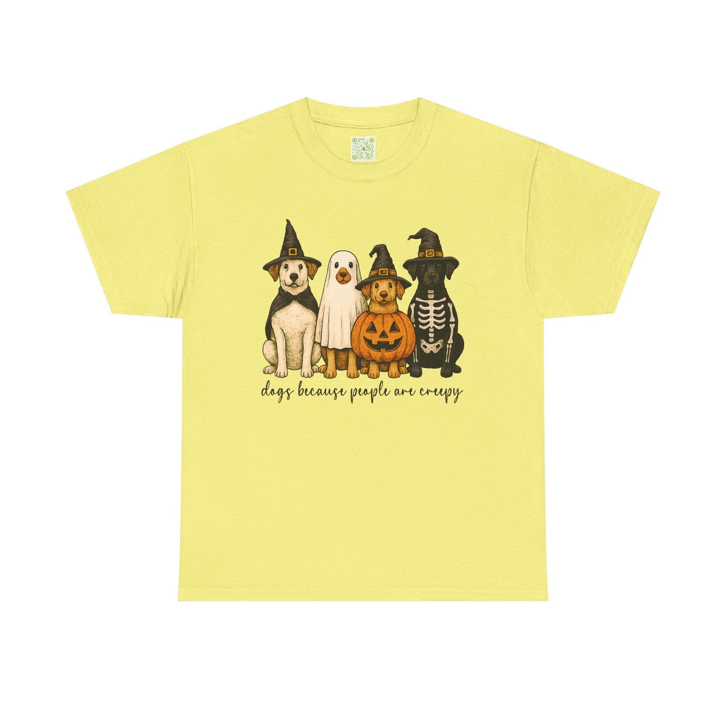Woman wearing a maroon Halloween Dog Lovers Tee with a ghost, pumpkin, and dogs graphic.