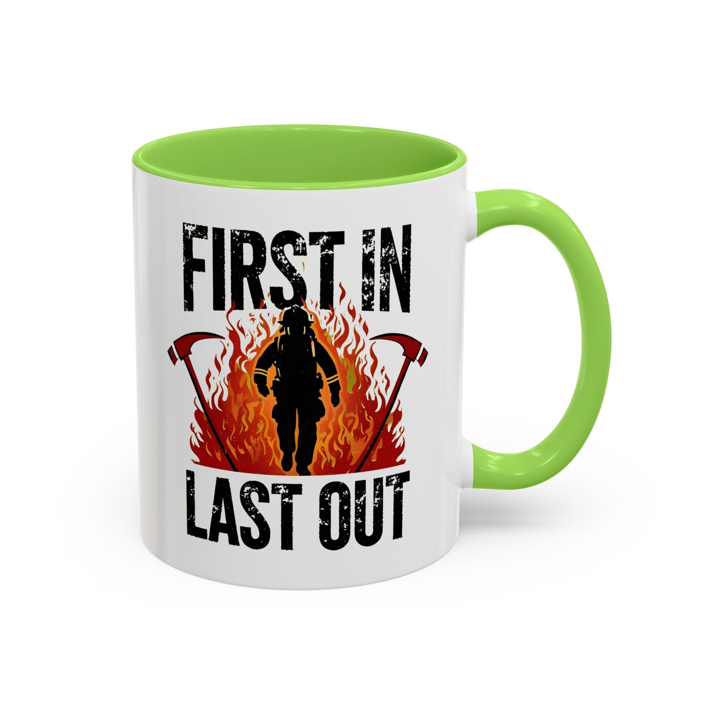 Firefighter First In Last Out Mug, Female Firefighter Gift, Firefighter Wife Mug, Thin Red Line, Firefighter Gift