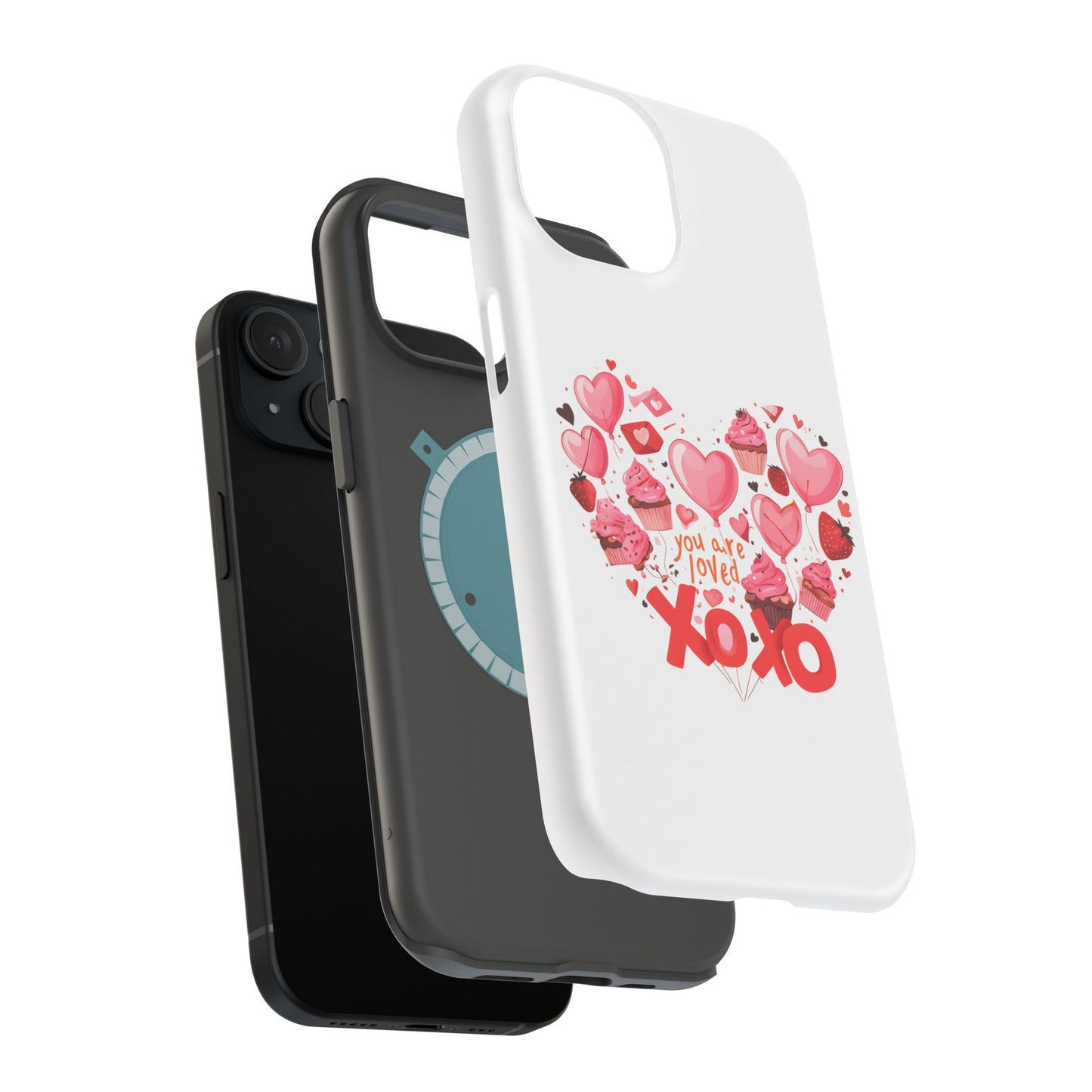 Valentine's Day Magnetic Tough Cases, Cute Phone Cover, Gift for Her, Love Heart Design, Personalizable Tech Accessory