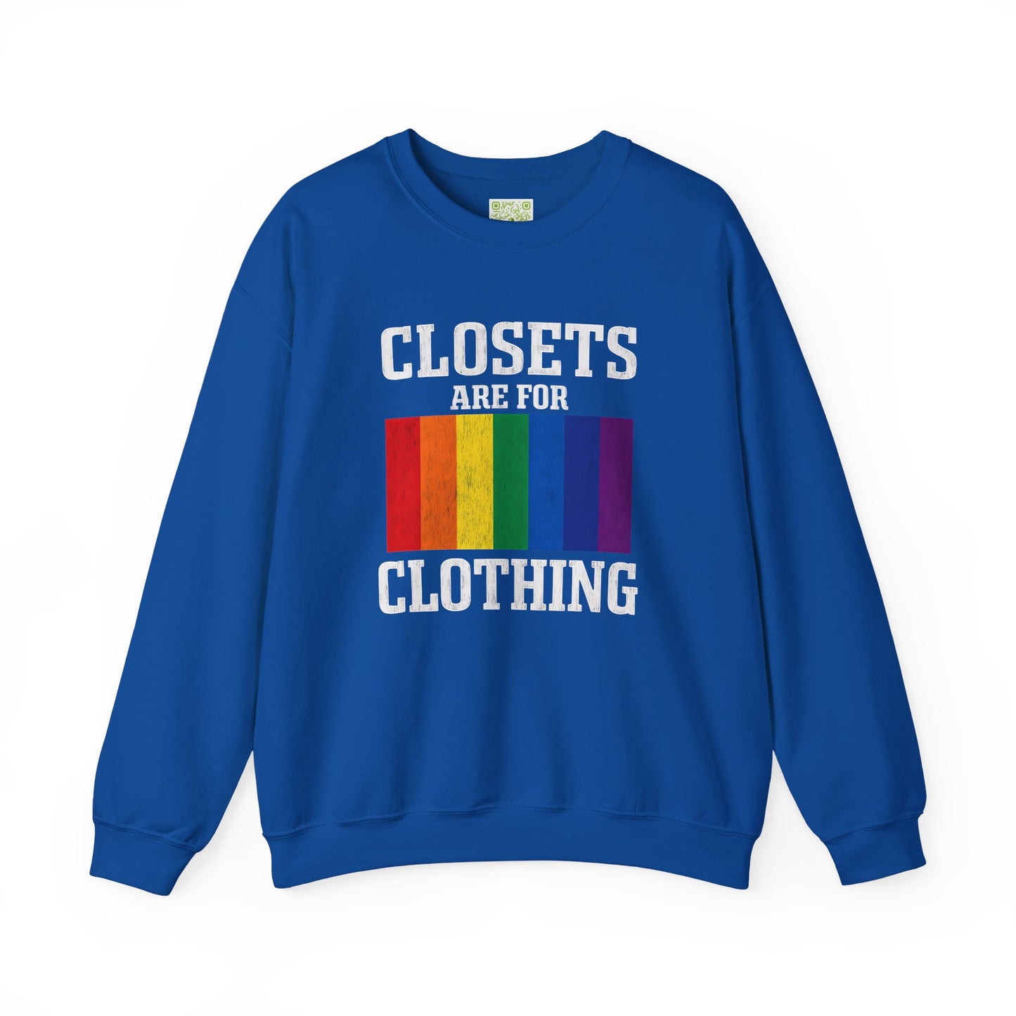 Rainbow Pride Crewneck Sweatshirt, Closets Are For Clothing Sweatshirt, Pride Month Sweatshirt, Queer Sweatshirt, LGBT Outfit