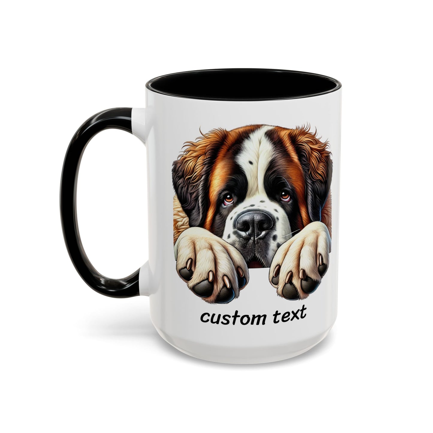 Funny Dog Lover Saint Bernard Accent Mug - "Dog is Friendly, I am Not"
