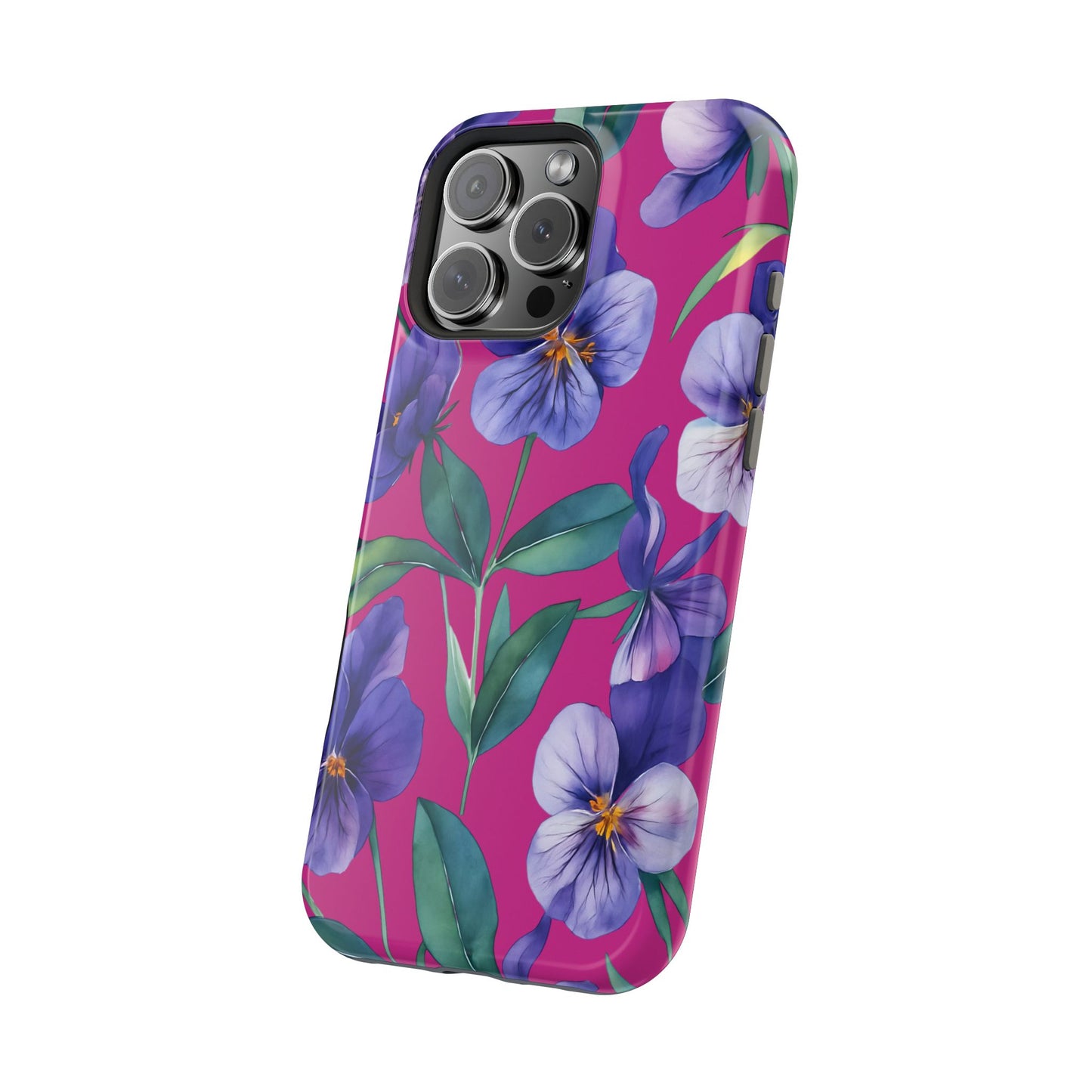 African Violet Floral Magnetic Tough Case, Summer Iphone Case, Wildflower Case, Flower Phone Cover, Stylish Phone Case
