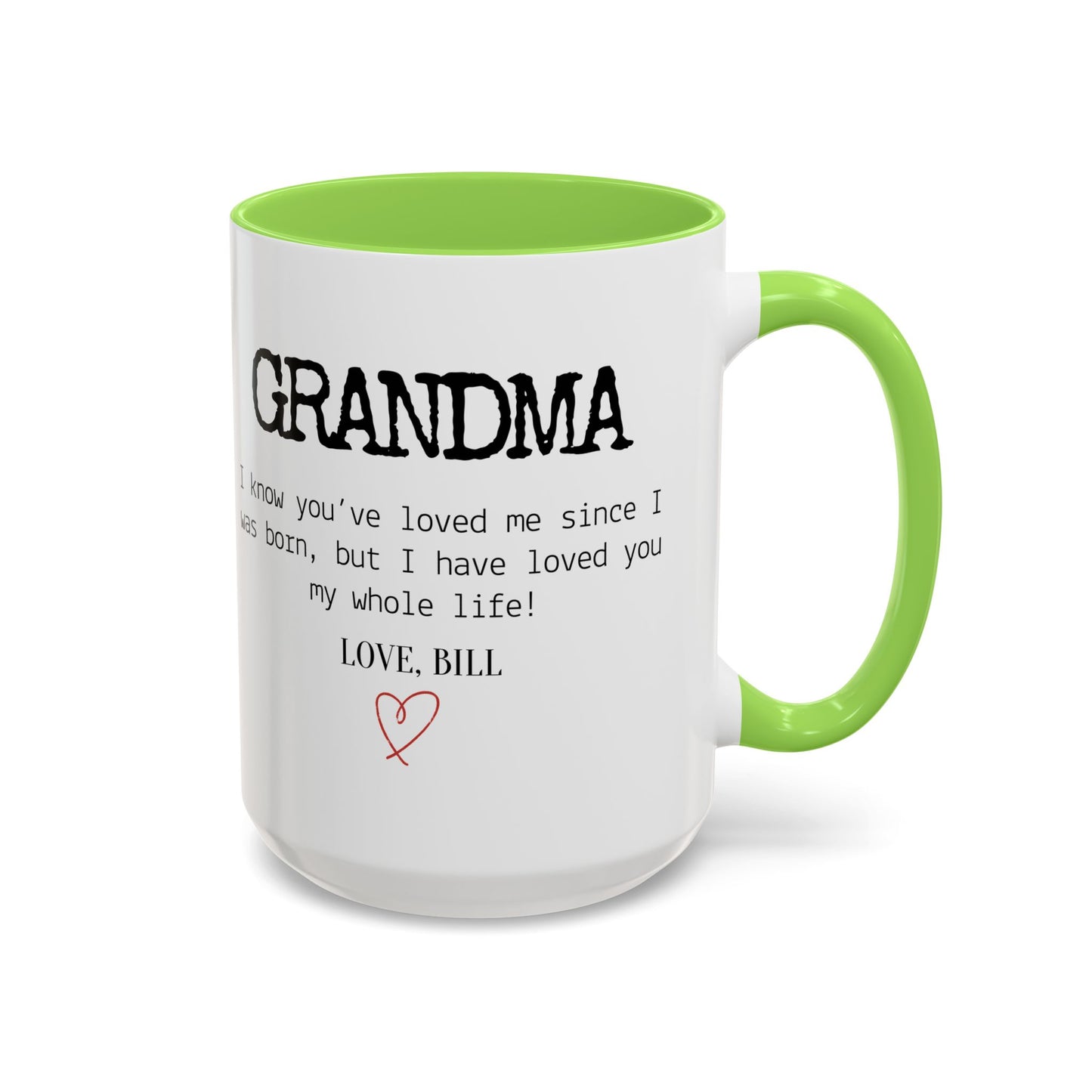 Personalized Grandma Mug, Gift from Grandchild, Custom Message Coffee Cup, Grandma Birthday Gift, Mother’s Day Mug, Sentimental Gift for Grandma