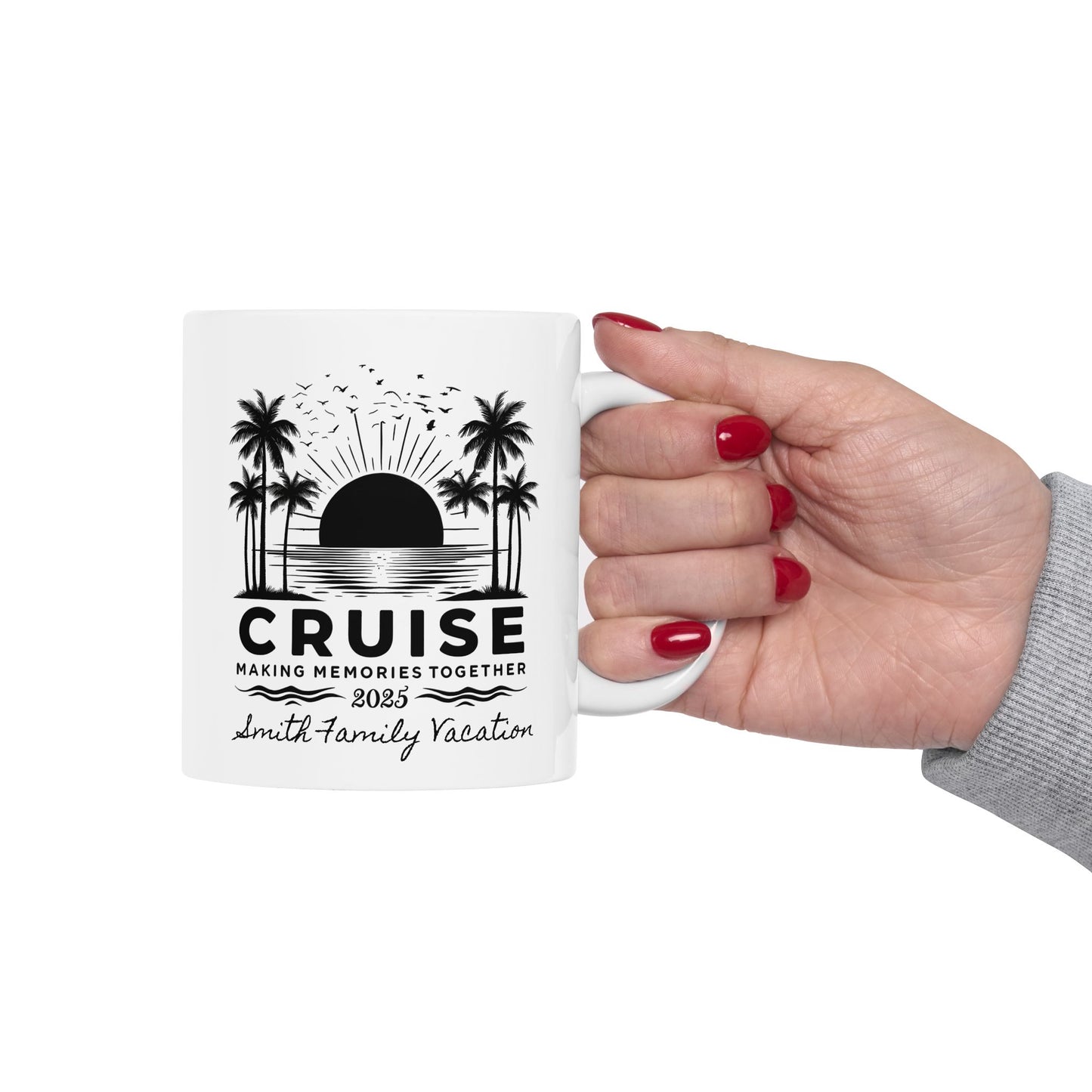 Personalized Tropical Cruise Mug, Ceramic Mug, Cruise Cup, Cruise Ship Cup, Travel Enthusiast Gift, Family Reunion Gift, Bachelorette Cruise