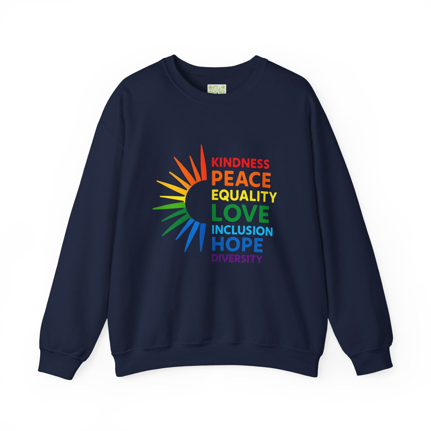 LGBTQ Equality Shirt, Pride Month Crewneck Sweatshirt, Kindness Peace Love Pride Sweater, Rainbow Gay Pride Clothing, Unisex Pride Gift
