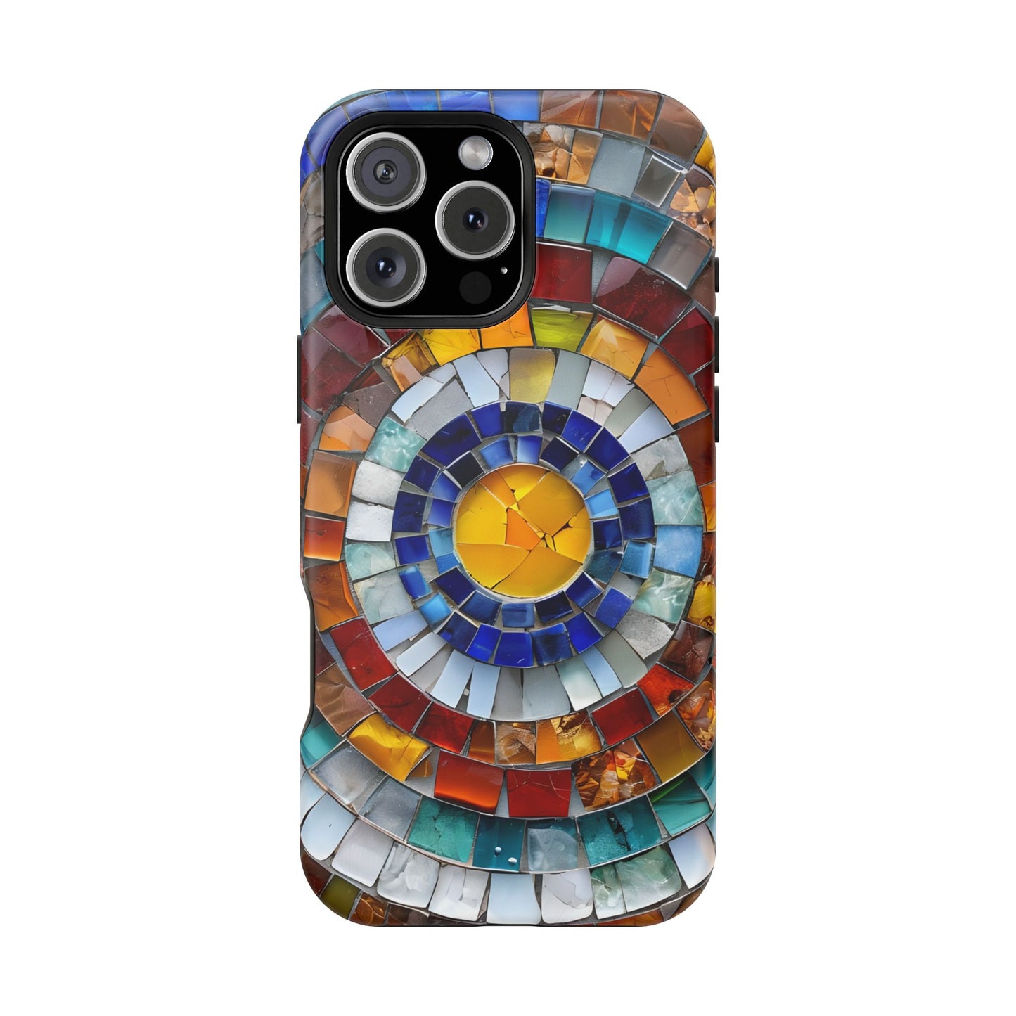 Magnetic Mosaic Phone Case, Trendy iPhone Case, Unique Design, Faux Stained Glass, Custom Phone Cover, Wireless Charging