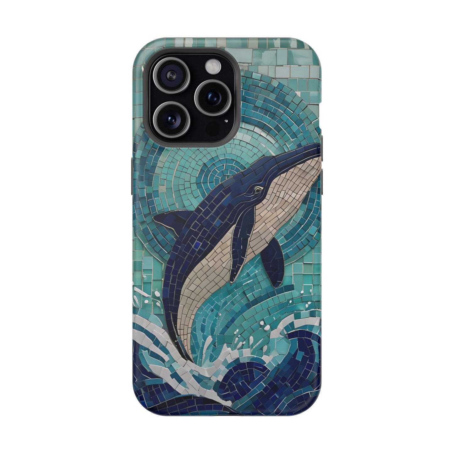 Whale Watching Mosaic iPhone Case, Whale Art, Unique Phone Case, Humpback Whale, Whale Gift, Marine Biology, Whale Watcher