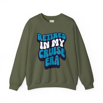 Retired in My Cruise Era Crewneck Sweatshirt, Travel Lovers, Unisex Sweatshirt, Cruise Vibes, Retirement 2025, Retro Cruise