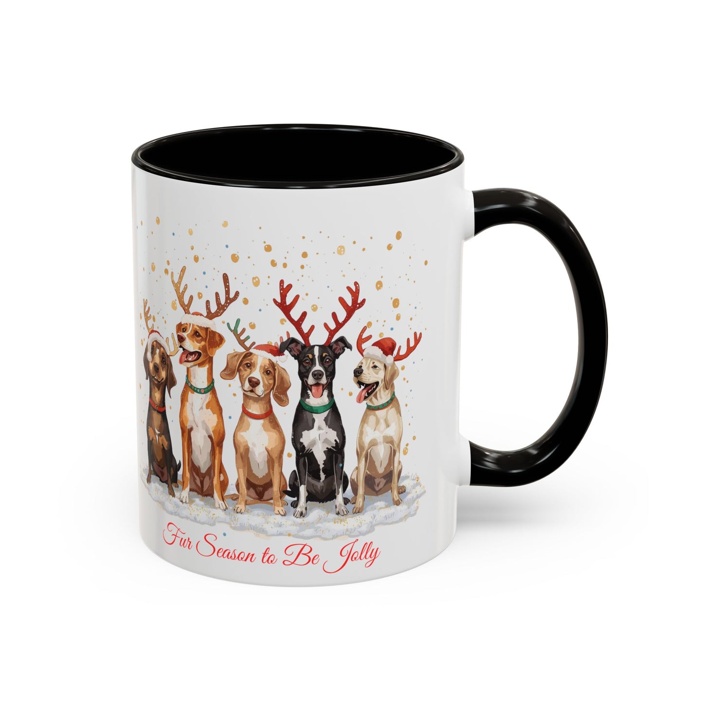 Colorful Holiday Mug with Festive Dogs, Dog Christmas Mug, Dog Mom Mug, Funny Christmas Dog, Merry Christmas