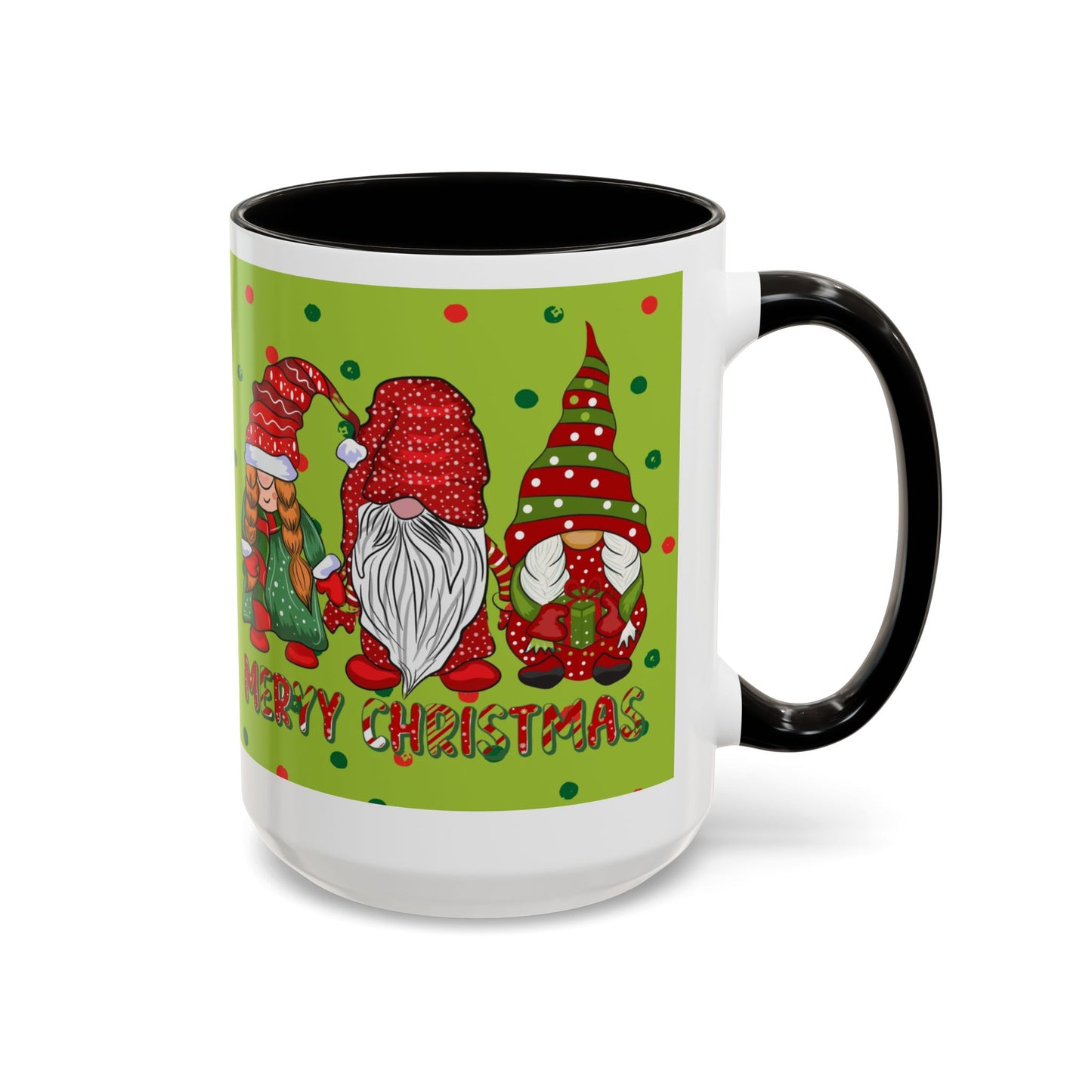 Merry Christmas Gnom Trio. Gnome Mug, Green Holiday Coffee Cup, Festive Hot Cocoa Mug, Cute Gnome Lover Gift, Cozy Winter Christmas Drinkware