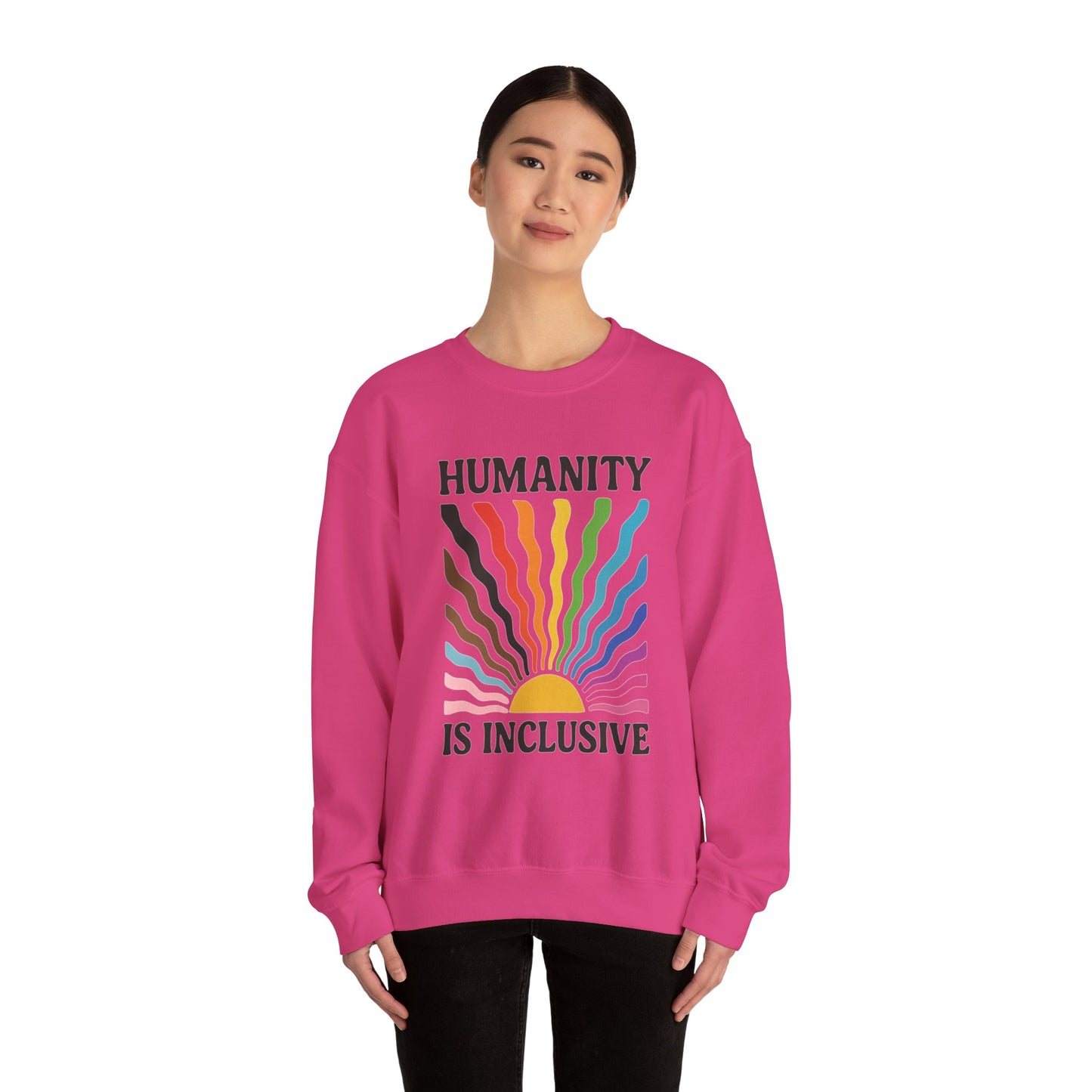 Pride Month Crewneck Sweatshirt, Humanity is Inclusive, LGBT Shirt, Lesbian Pride, Bisexual, Transgender, Equal Rights, pridemonth