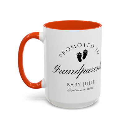 Promoted to Grandparents Mug, Pregnancy Announcement Coffee Cup, Baby Reveal Gift, New Grandparent Mug, Personalized Baby Announcement