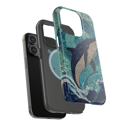 Whale Watching Mosaic iPhone Case, Whale Art, Unique Phone Case, Humpback Whale, Whale Gift, Marine Biology, Whale Watcher