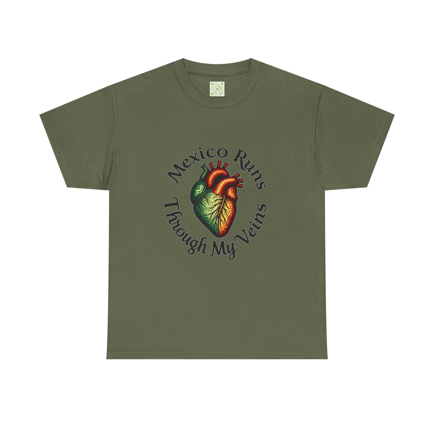 Viva La Vida Mexico Unisex Tee, Mexico Runs Through My Veins, Gift for Mexicans, Heart Design Tee, Celebratory Apparel, Mexican Pride