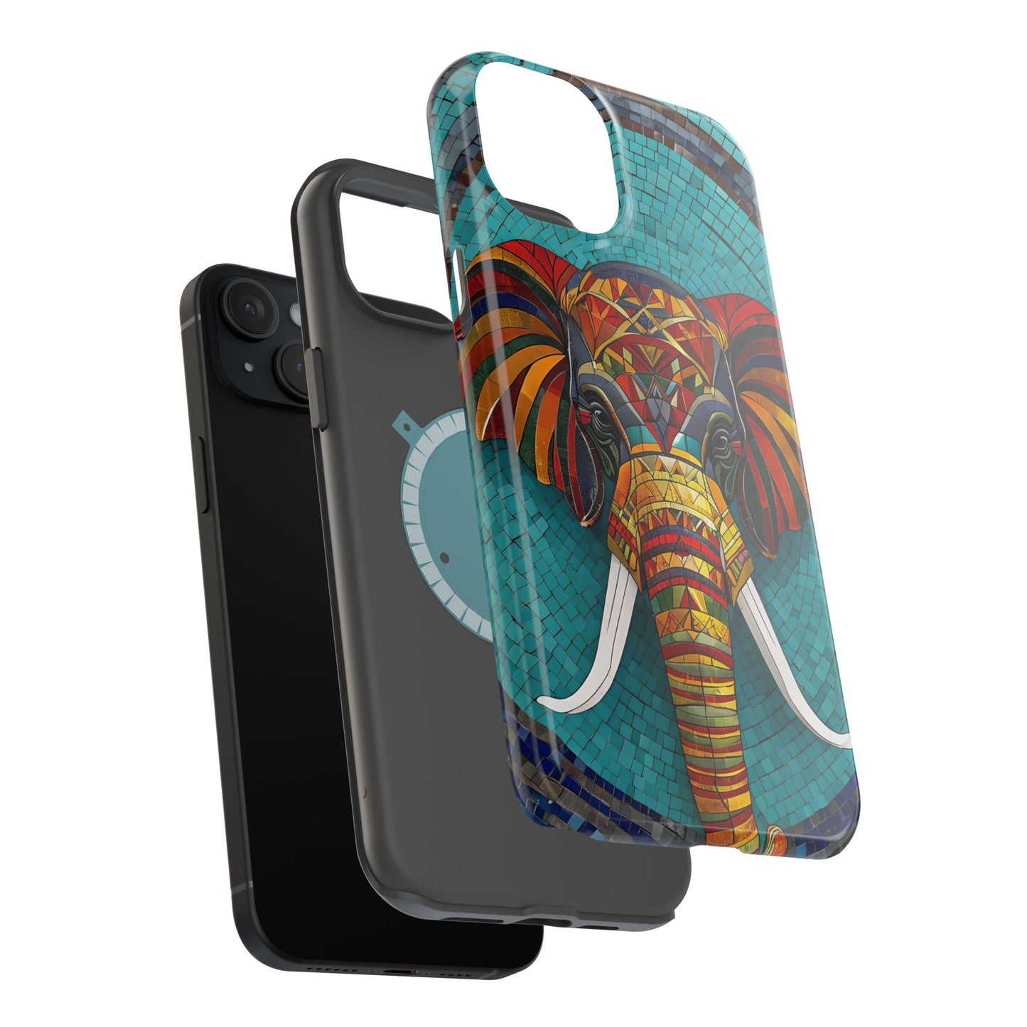Artistic Elephant Phone Case, Elephant Case, Trendy iPhone Case, Elephant Lover Gift, Unique iPhone Case, Mosaic Design