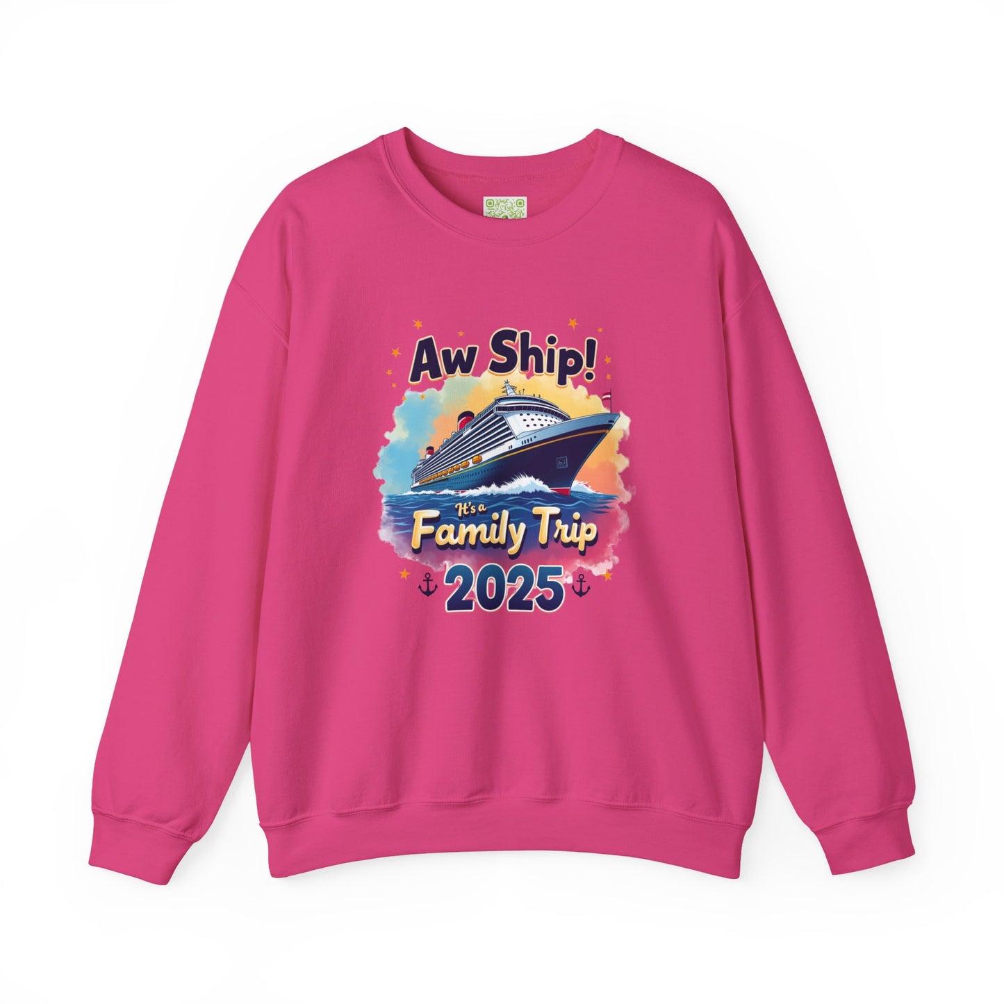 Aw Ship! Family Trip 2025 Unisex Crewneck Sweatshirt, Cruise