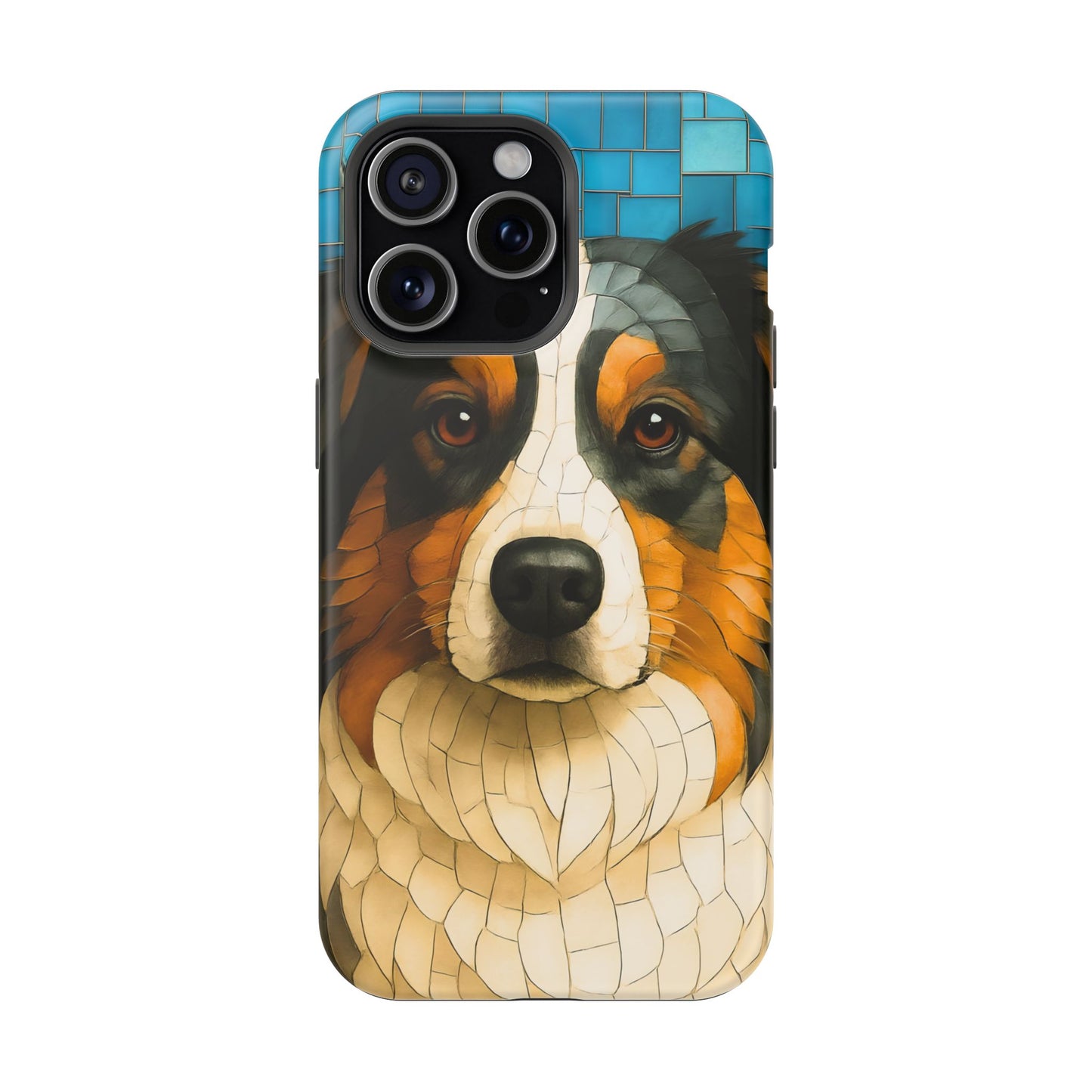 Australian Shepherd Mosaic Phone Case, iPhone Dog Case, Dog Lover Gift, Shepherd Dog Cover, Dog Phone Protector