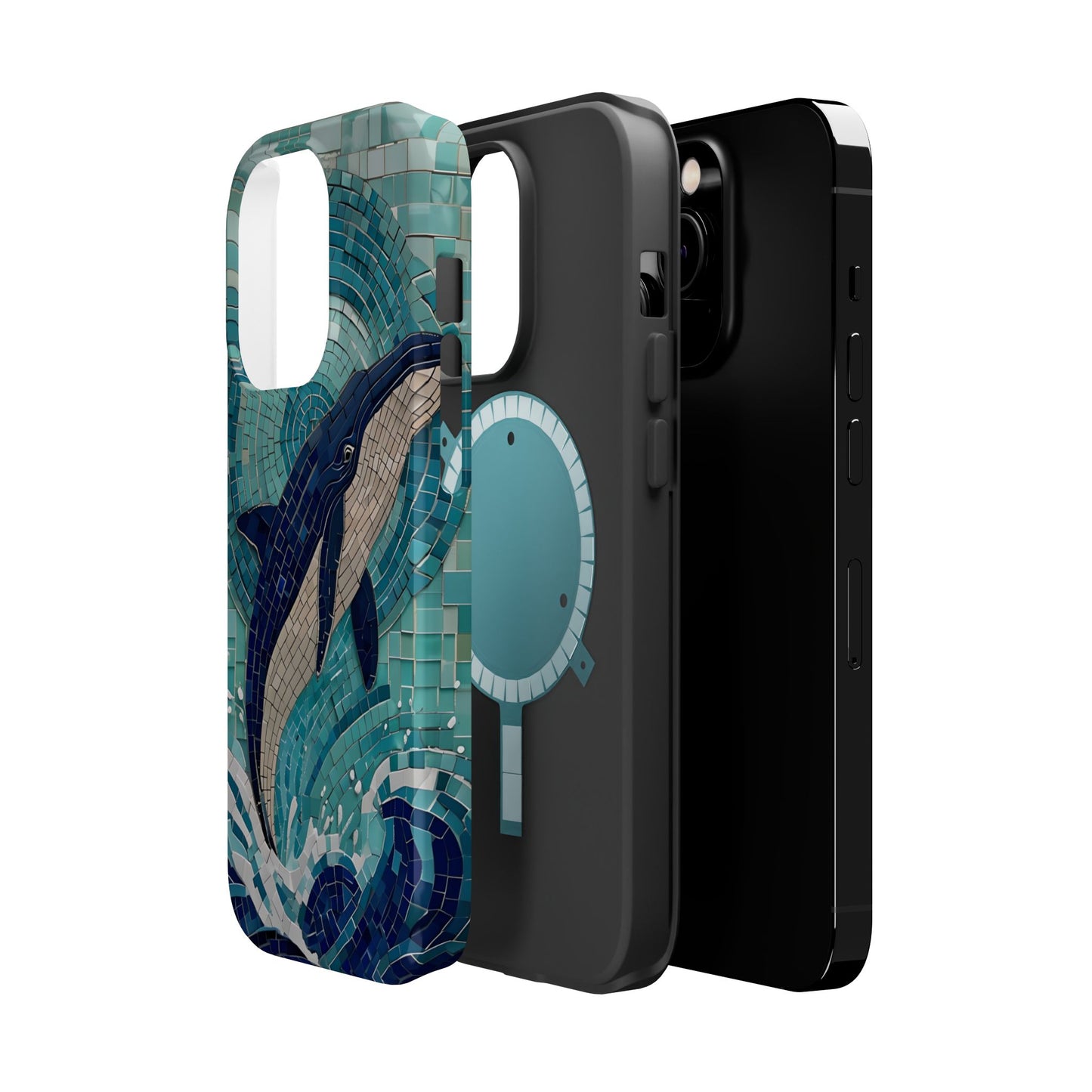Whale Watching Mosaic iPhone Case, Whale Art, Unique Phone Case, Humpback Whale, Whale Gift, Marine Biology, Whale Watcher