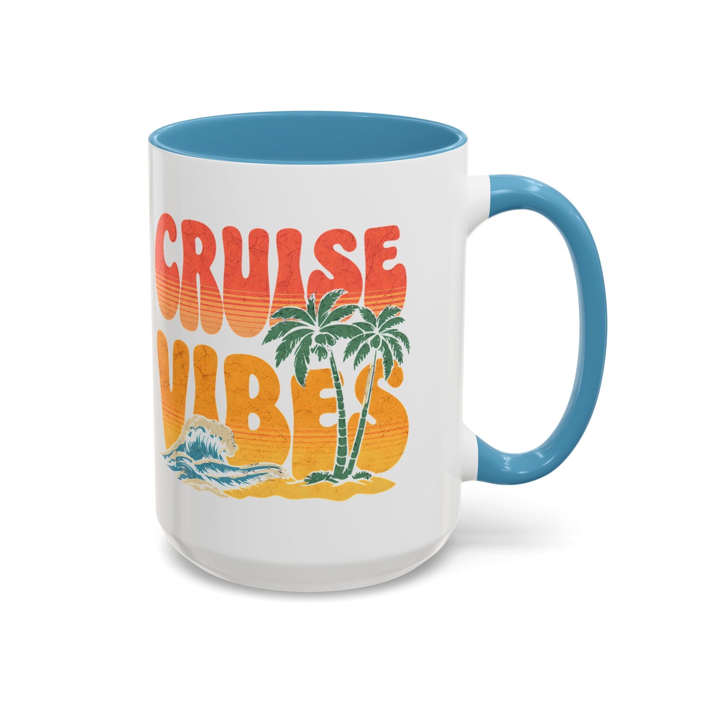 Cruise Vibes Accent Coffee Mug, Cruise Gifts, Royal Caribbean, Disney Cruise Line, Travel Mode, Birthday Cruise Mug