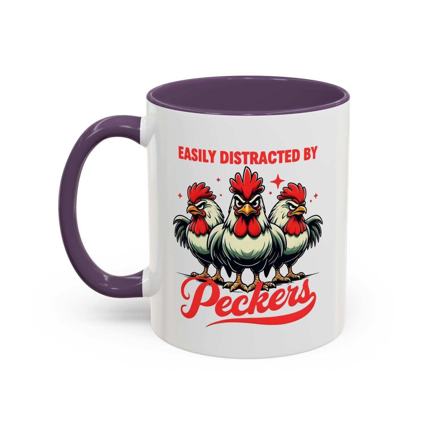 Easily Distracted by Peckers Coffee Mug, Inappropriate Gift, Naughty Valentines, Dark Humor Gift, Offensive Mug, Silly Mug