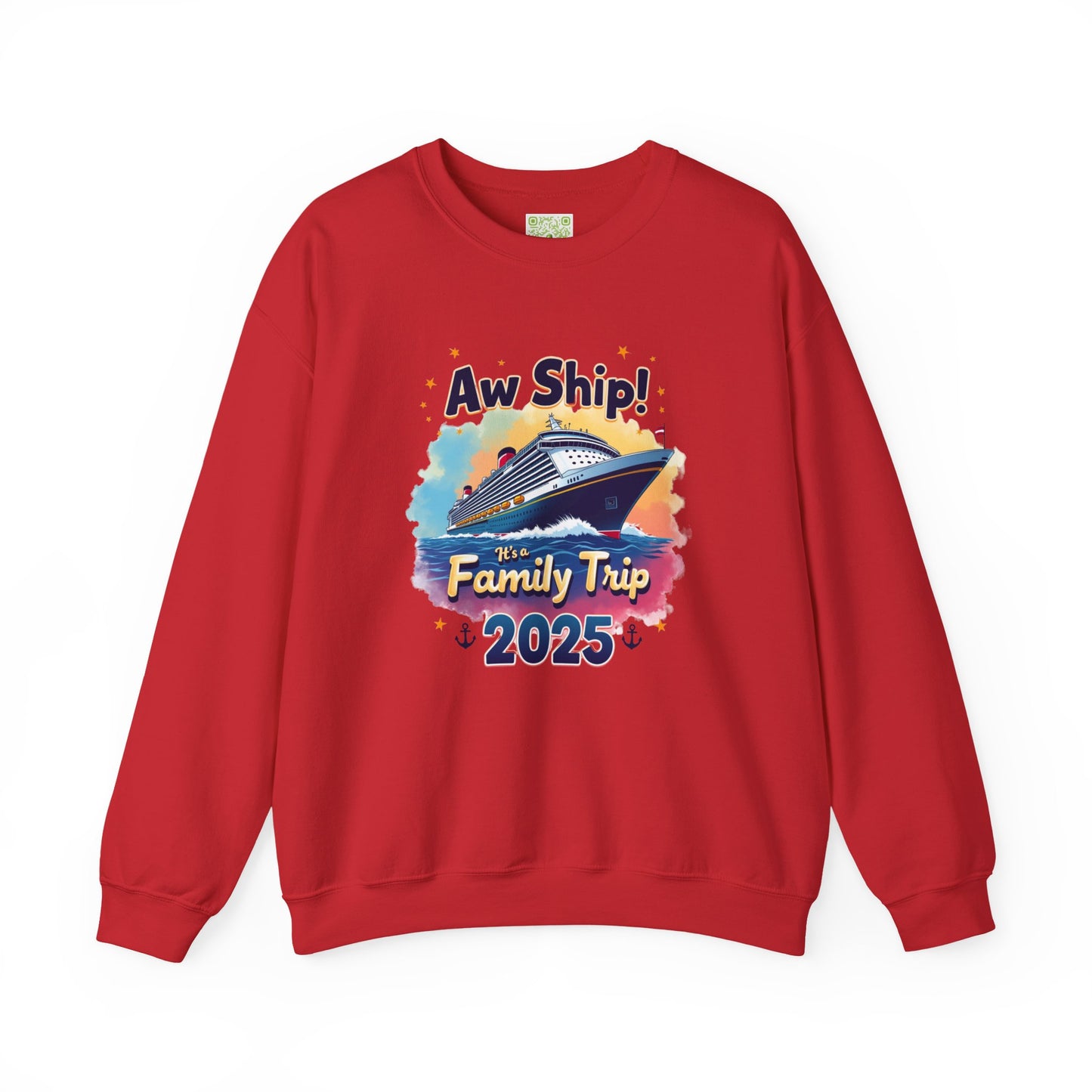 Aw Ship! Family Trip 2025 Unisex Crewneck Sweatshirt, Cruise